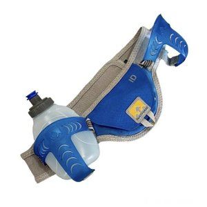 Nathan Hydration Belt Hiking Running Adjustable 9oz Water Bottle Blue Small